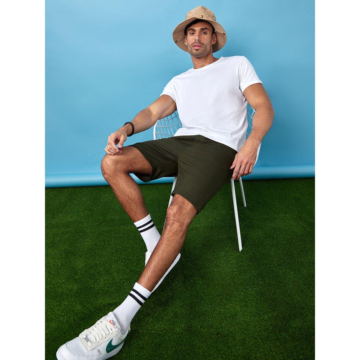 Styli Regular Fit Solid Knit Shorts-men-clothing-bottoms-shorts-image-2