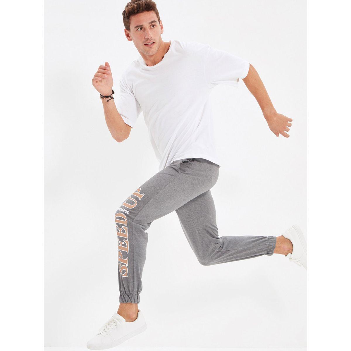 Trendyol Slogan Print Regular Fit Sweatpants-men-clothing-bottoms-joggers-image-5
