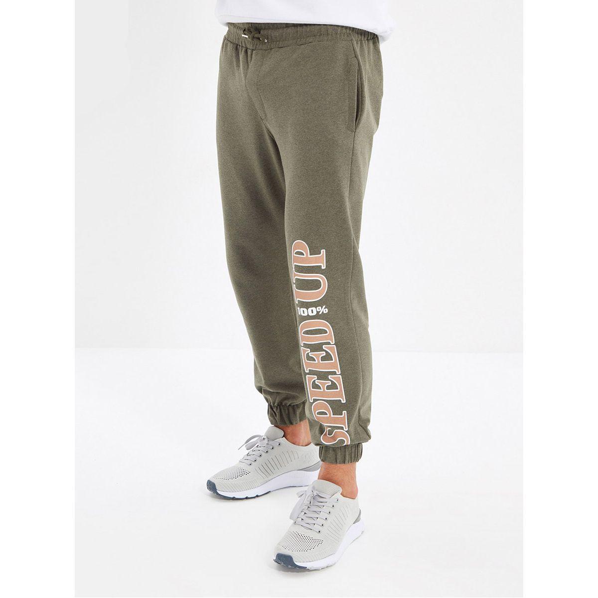 Trendyol Slogan Print Regular Fit Sweatpants-men-clothing-bottoms-joggers-image-1