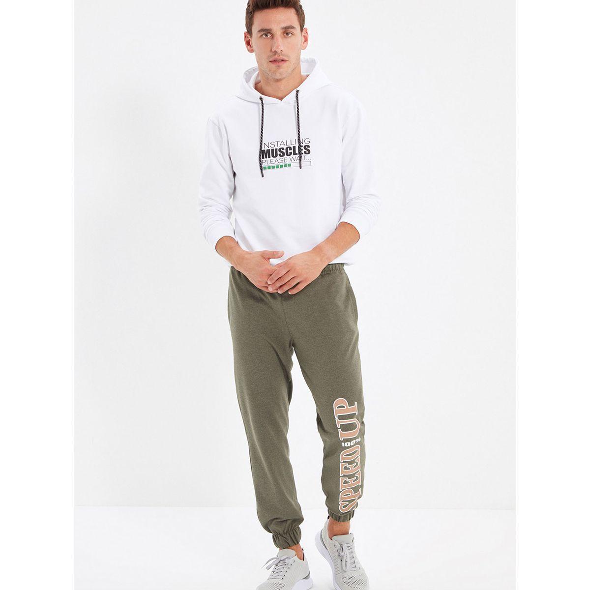 Trendyol Slogan Print Regular Fit Sweatpants-men-clothing-bottoms-joggers-image-2