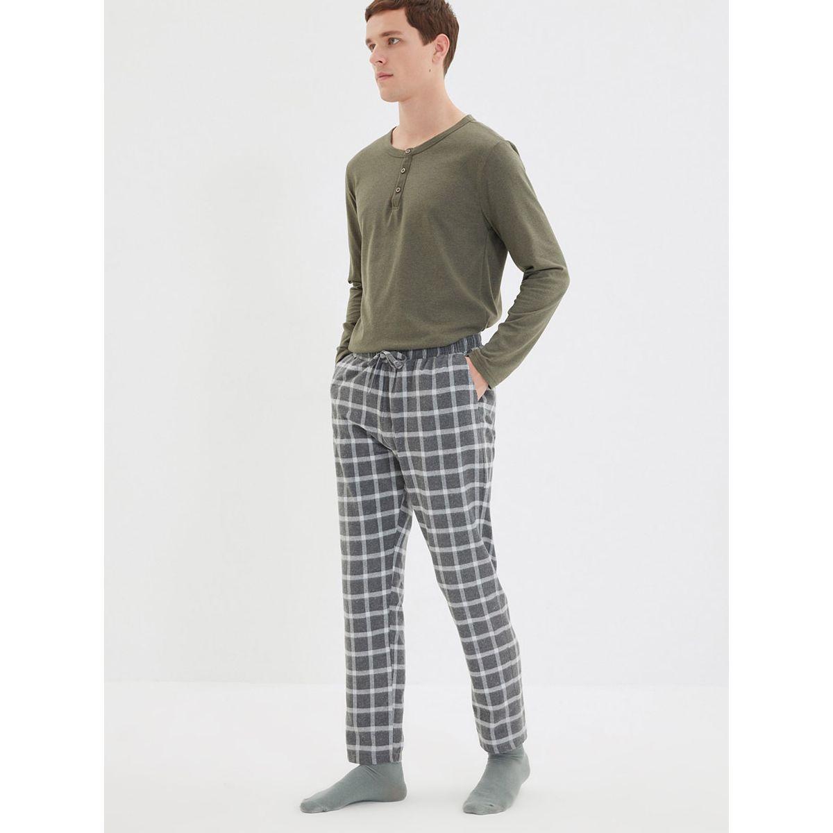 Trendyol Regular Fit Plaid Woven Pyjama-men-clothing-nightwear-pyjamaandshorts-image-2