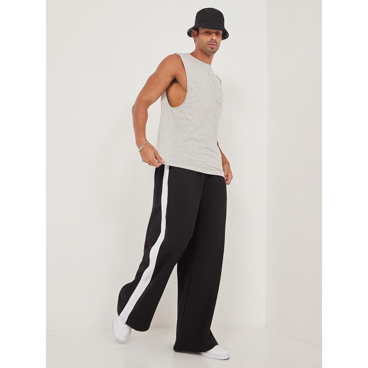 Styli Side Contrast Striped Wide Leg Knit Jogger-men-clothing-bottoms-joggers-image-1