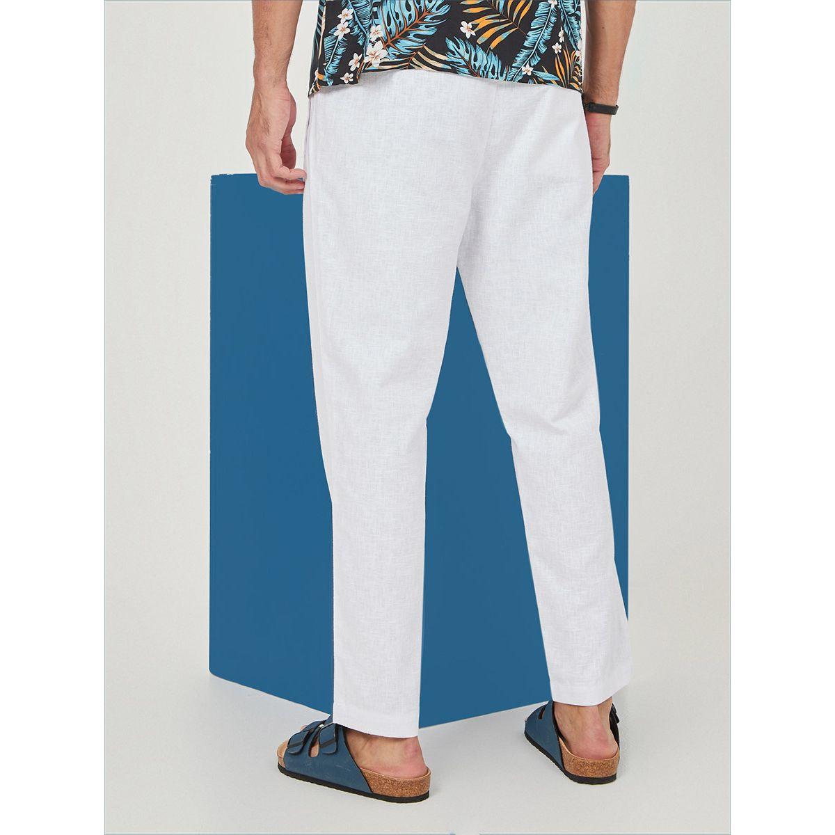 Styli Linen Casual Trouser with Drawstring Waistband-men-clothing-bottoms-trousersandchinos-trousers-image-4