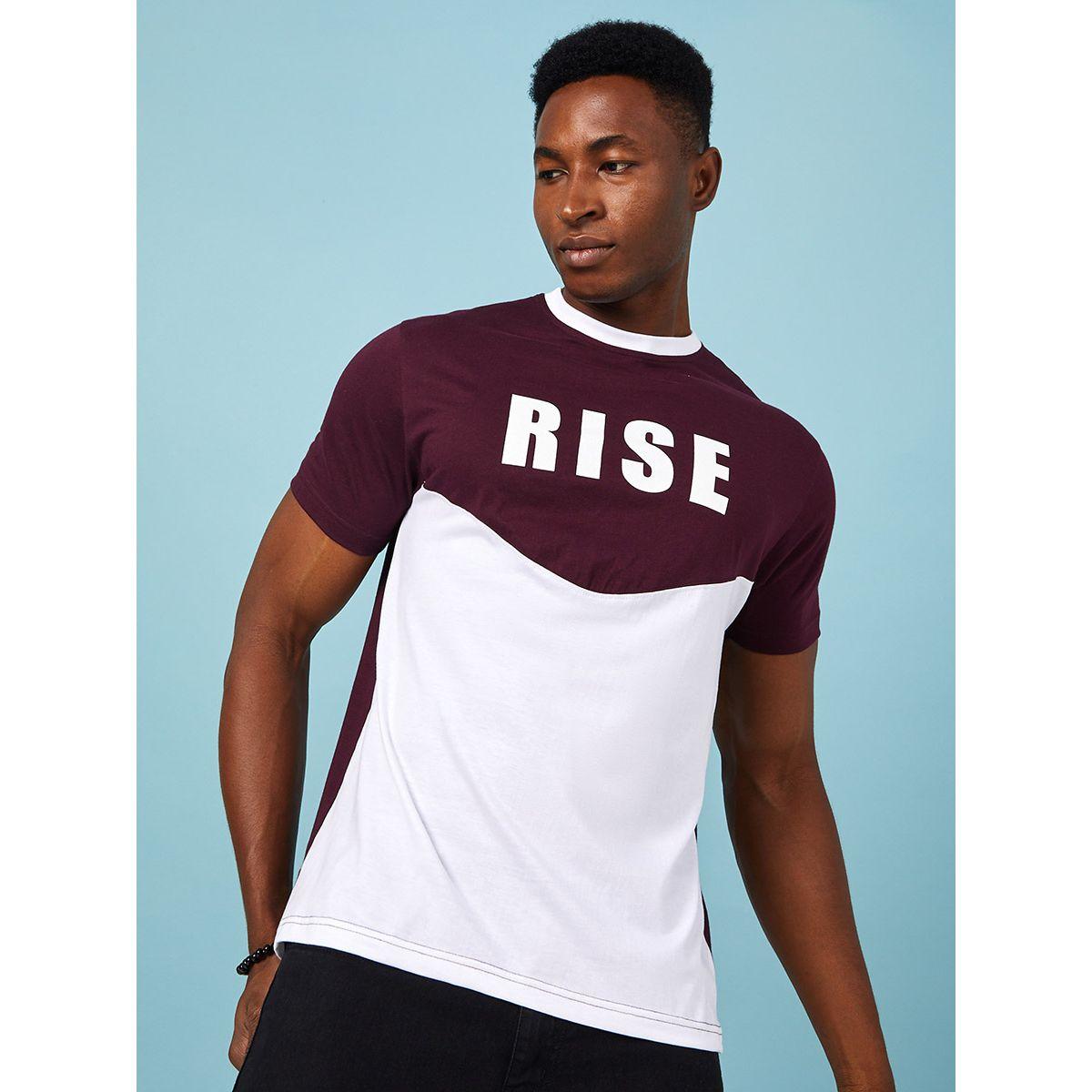Styli Rise Slogan Colorblock Regular Fit T-shirt-men-clothing-tshirtsandpolos-tshirts-image-1