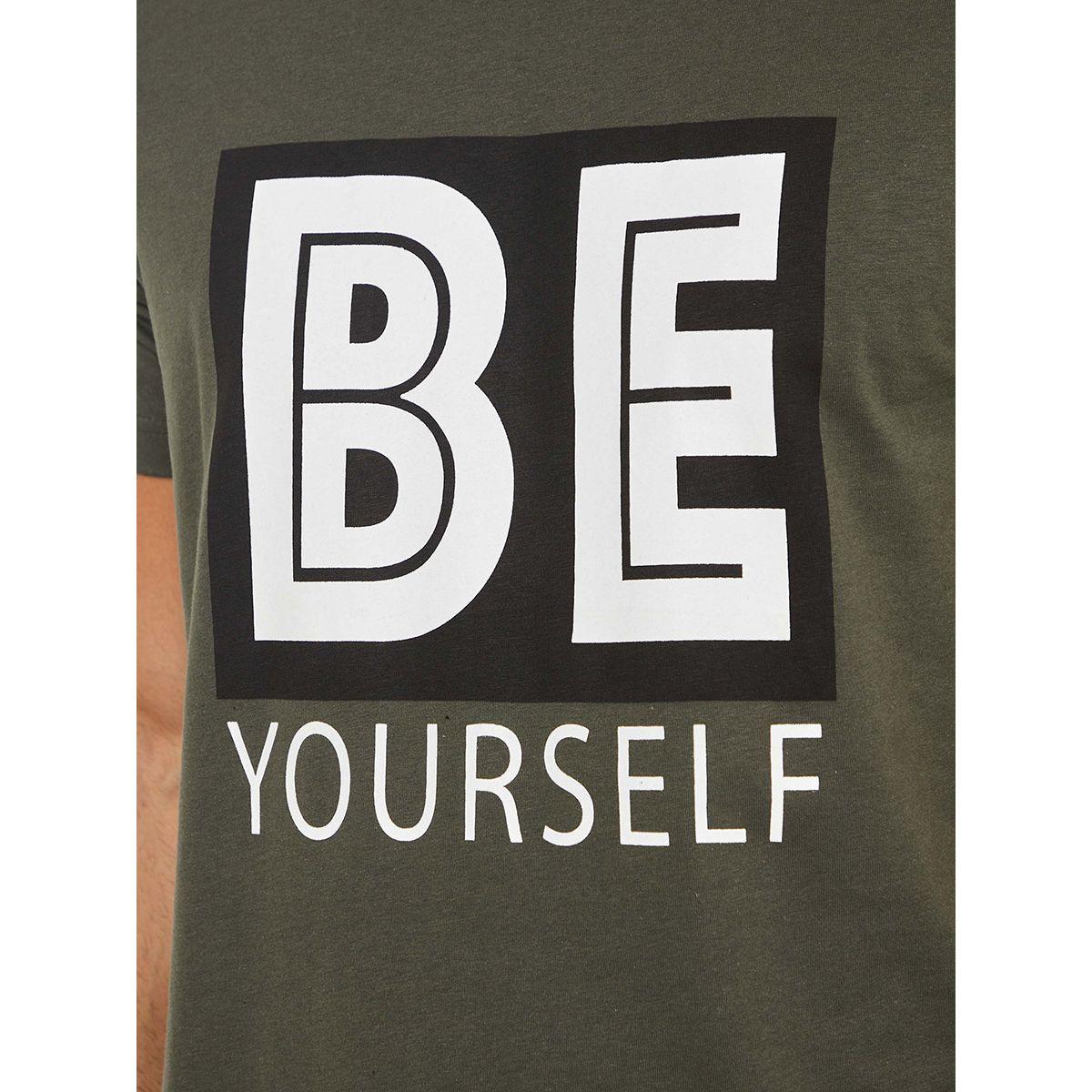 Styli Be Yourself Slogan Print Regular Fit T-shirt-men-clothing-tshirtsandpolos-tshirts-image-3