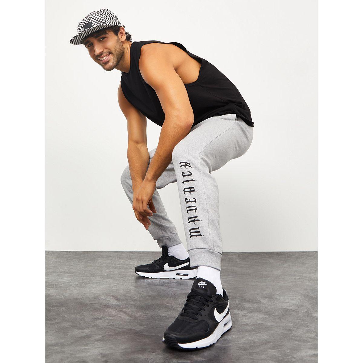 Styli Text Print Relaxed Fit Jogger with Drawstring Waistband-men-clothing-bottoms-joggers-image-1
