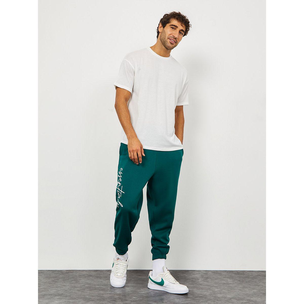 Styli Slogan Print Oversized Fit Jogger with Slip Pocket-men-clothing-bottoms-joggers-image-1