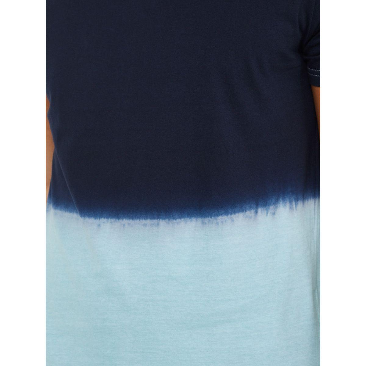 Shop Styli Colorblock Tie Dye Rib Neck Regular Fit T-shirt Online ...
