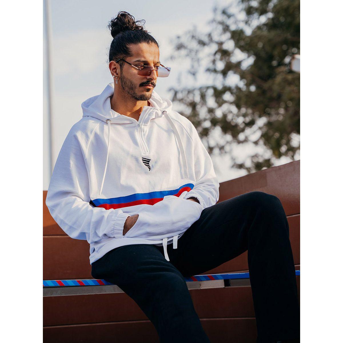 Styli Kangaroo Pocket Hoodie with Contrast Panel Detail-men-winterwear-hoodiesandsweatshirts-image-1