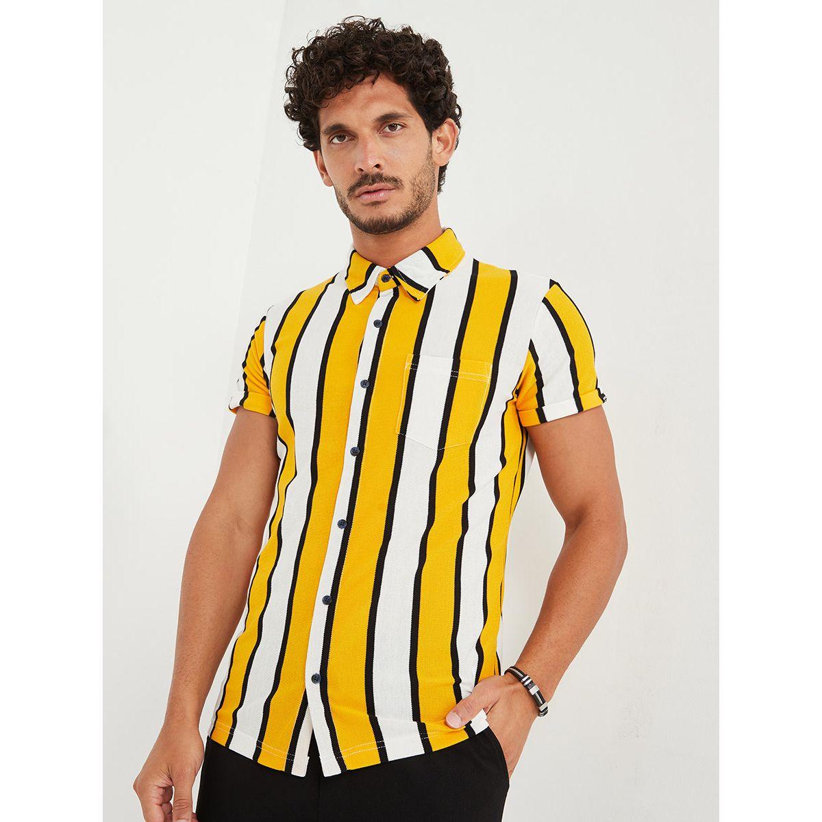 قميص مخطط بقصة سليم فت من ستايلي-men-clothing-shirts-image-1