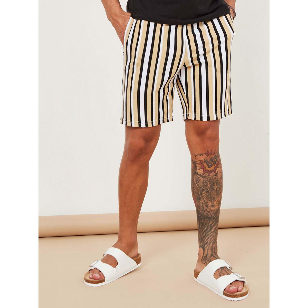 Styli Striped Regular Fit Shorts with Drawstring Detail-men-clothing-bottoms-shorts-image-1