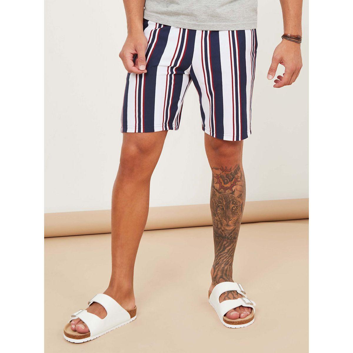Styli Striped Regular Fit Shorts with Drawstring Detail-men-clothing-bottoms-shorts-image-1