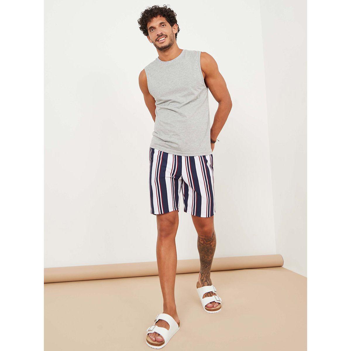 Styli Striped Regular Fit Shorts with Drawstring Detail-men-clothing-bottoms-shorts-image-2