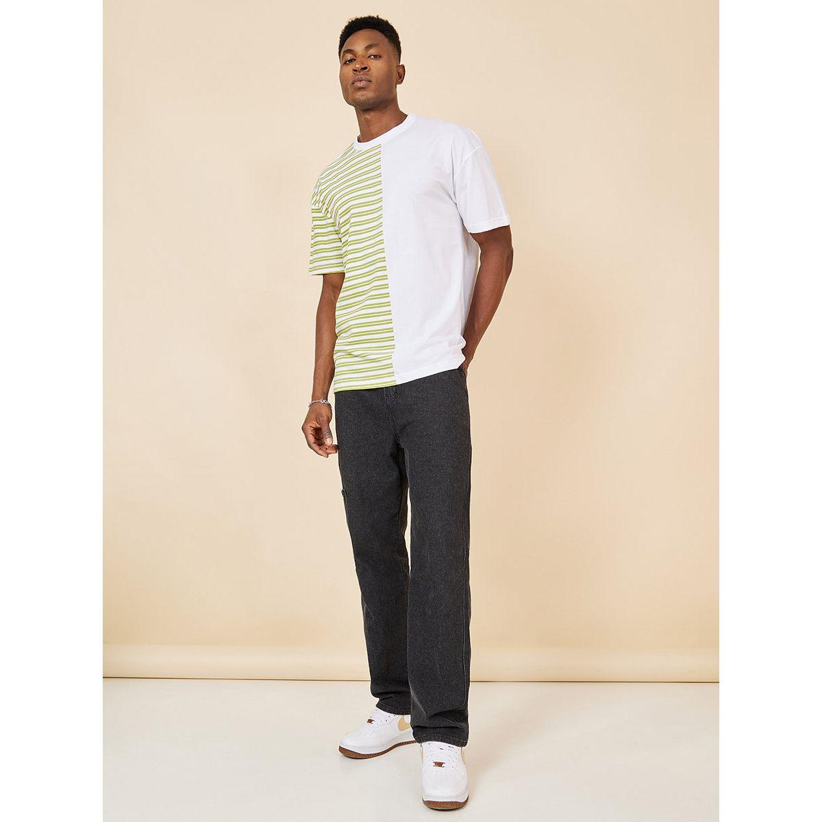 Styli Half and Half Striped Oversized T-shirt-men-clothing-tshirtsandpolos-tshirts-image-2