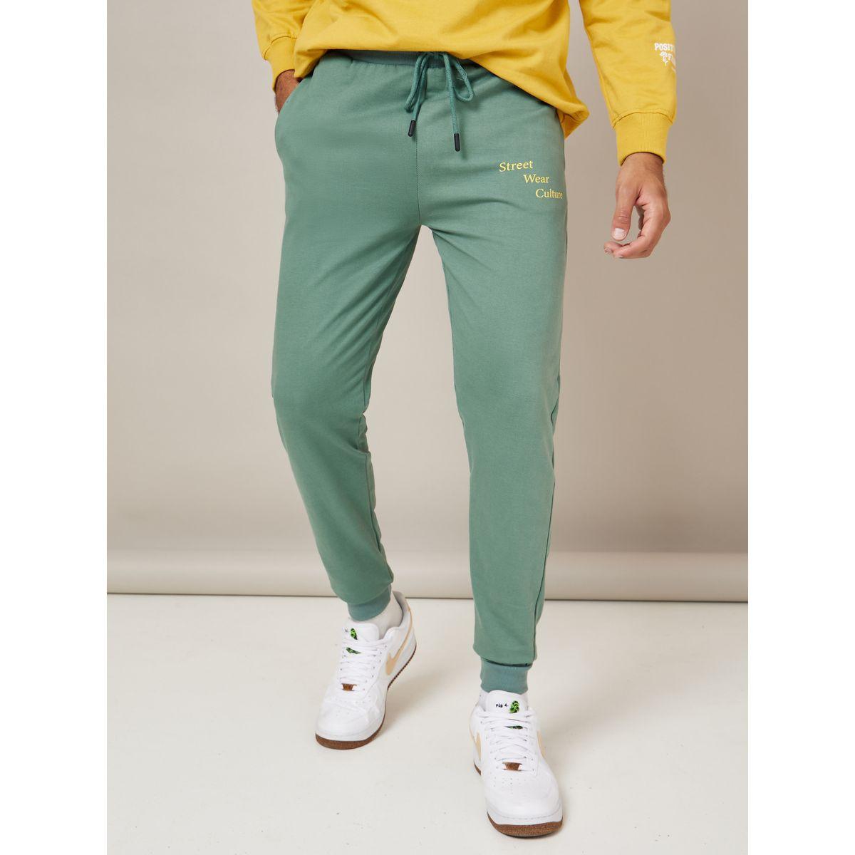 Styli Slogan Print Slim Fit Jogger with Drawstring-men-clothing-bottoms-joggers-image-1