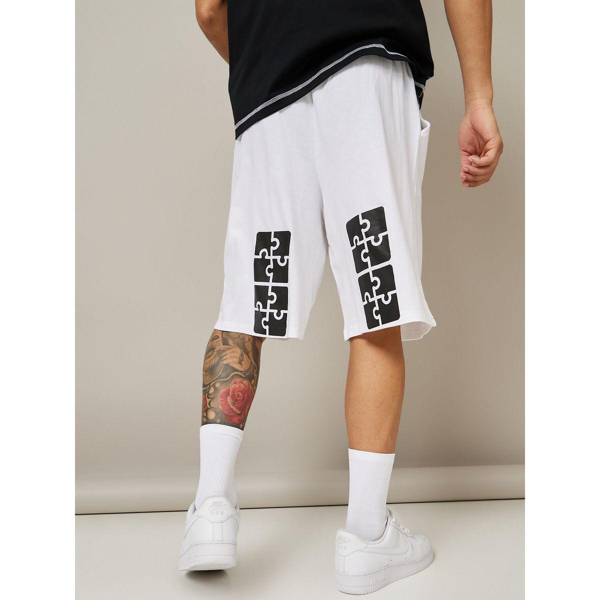Styli Front Back Placement Print Detail Oversized Shorts-men-clothing-bottoms-shorts-image-4