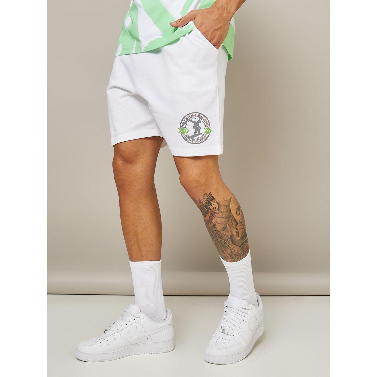 Styli Side Slogan Print Detail Regular Fit Shorts-men-clothing-bottoms-shorts-image-1