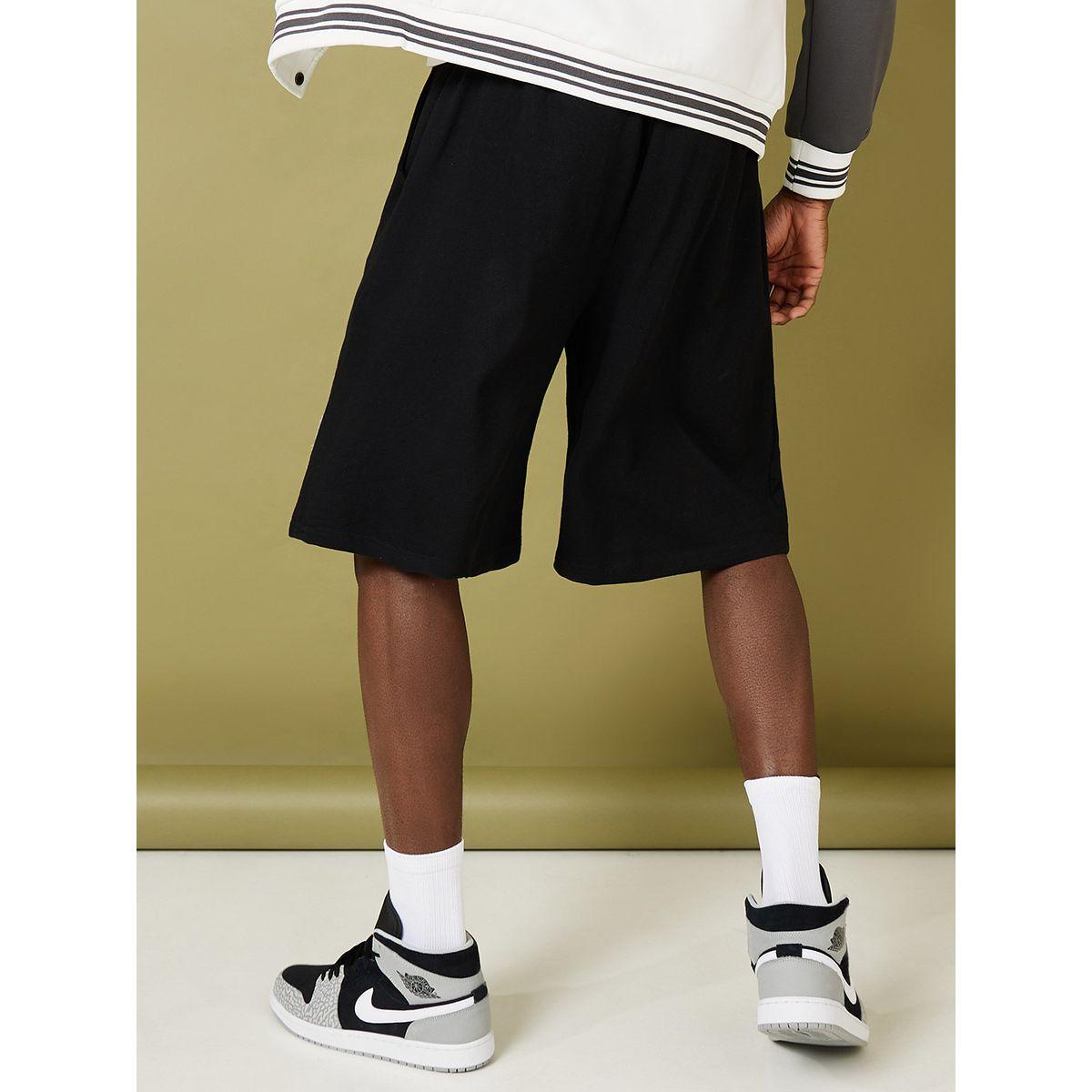 Styli Woven Print Patch Detail Oversized Shorts-men-clothing-bottoms-shorts-image-4
