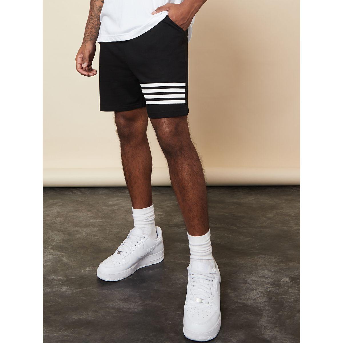 Styli Striped Print Detail Regular Fit Shorts-men-clothing-bottoms-shorts-image-1