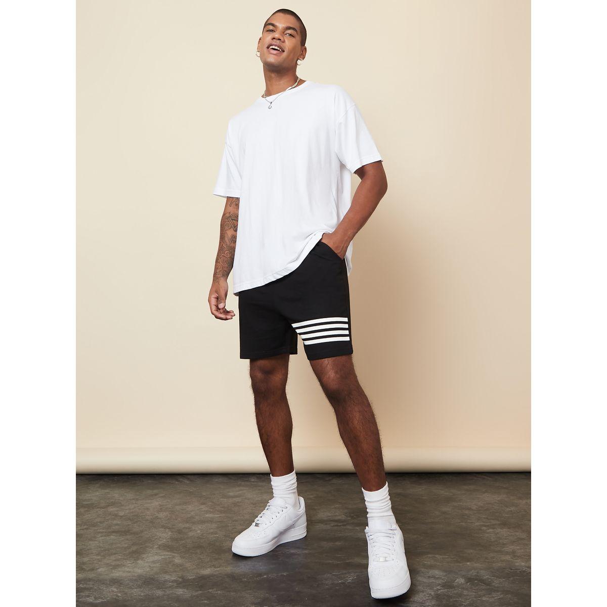 Styli Striped Print Detail Regular Fit Shorts-men-clothing-bottoms-shorts-image-2