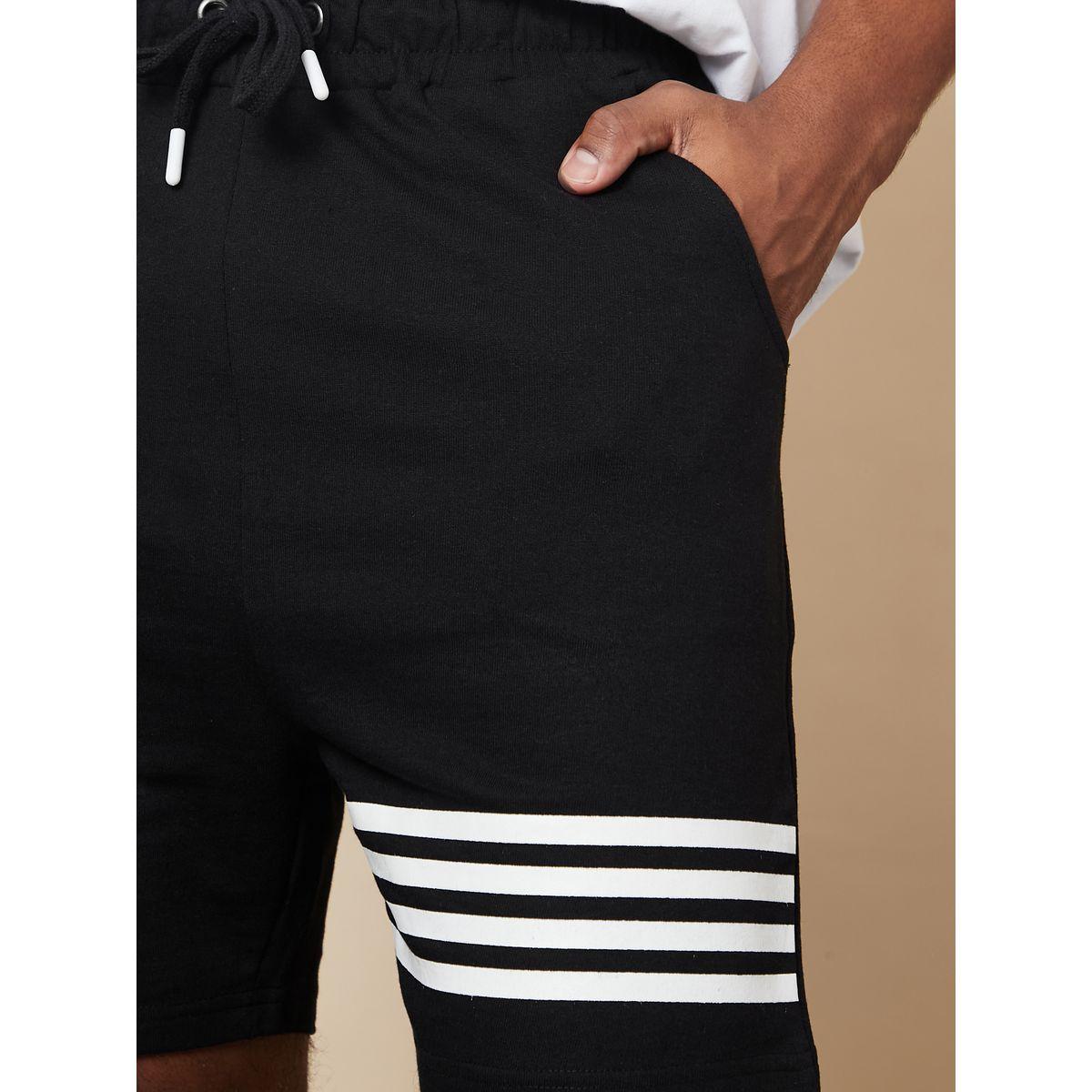 Styli Striped Print Detail Regular Fit Shorts-men-clothing-bottoms-shorts-image-3