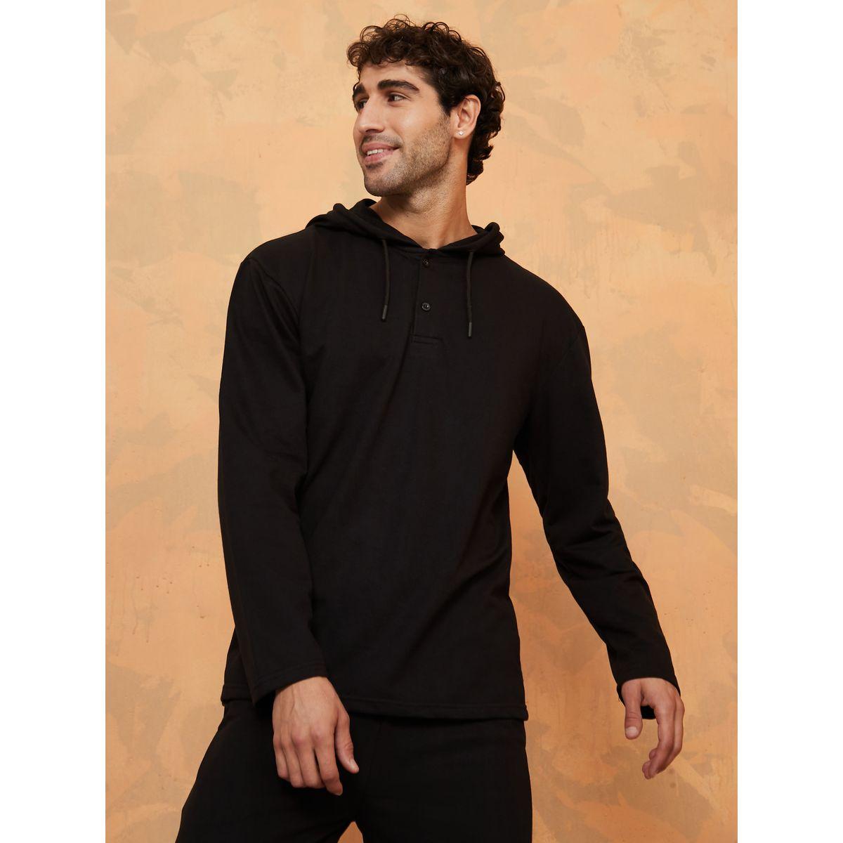 Styli Unwind Solid Long Sleeves Hoodie and Pyjama Nightwear Set-men-clothing-nightwear-sets-image-2