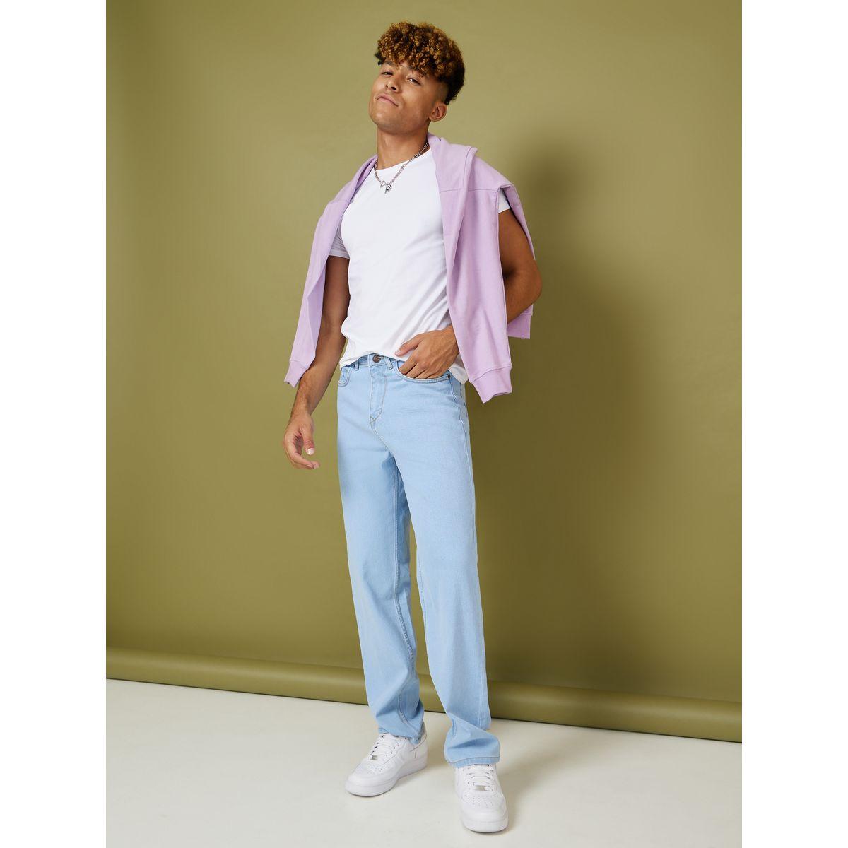 Styli Ice Blue Wash Comfortable Regular Fit Jeans-men-clothing-bottoms-jeans-image-2