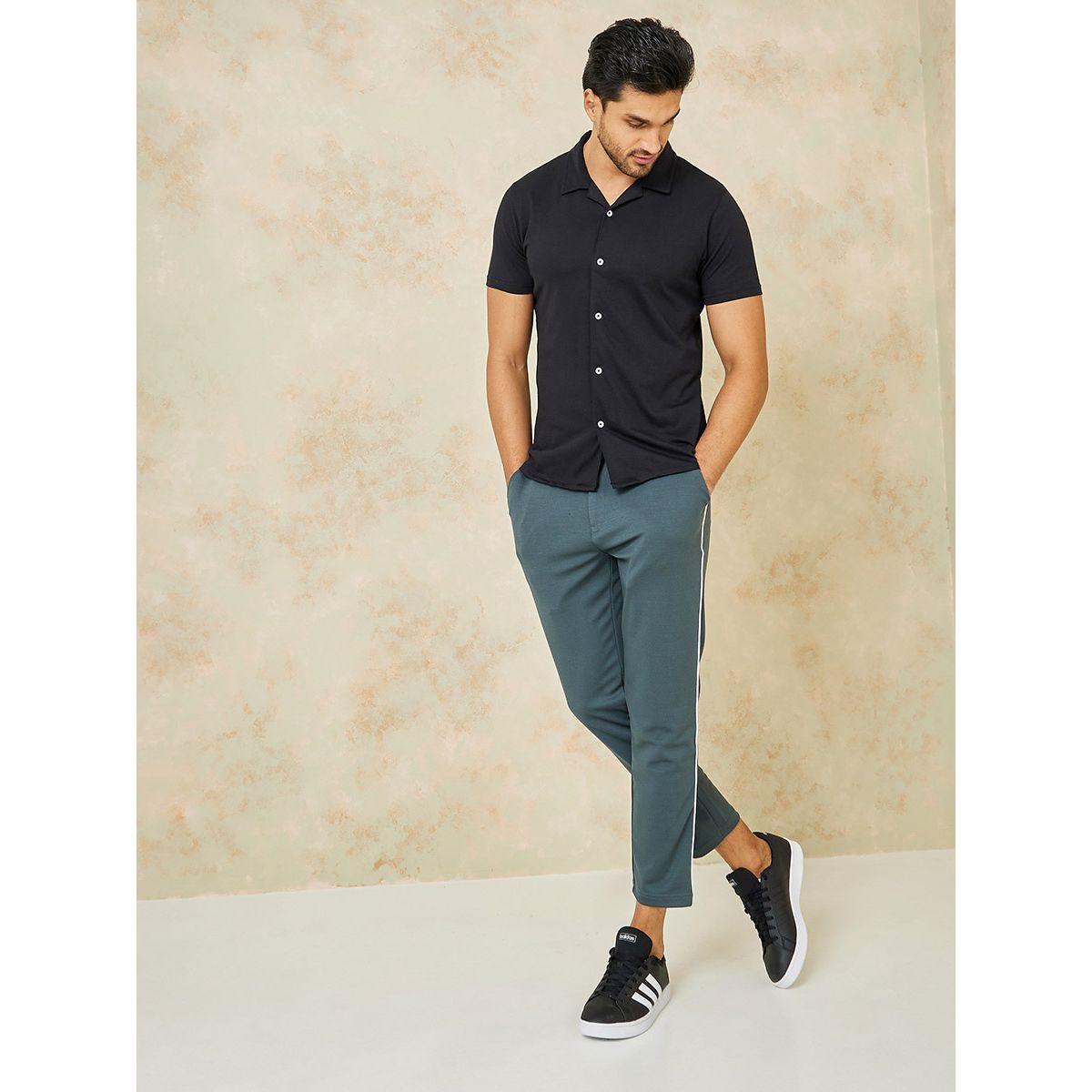 بنطال محبوك بحزوز جانبية-men-clothing-bottoms-trousersandchinos-trousers-image-2