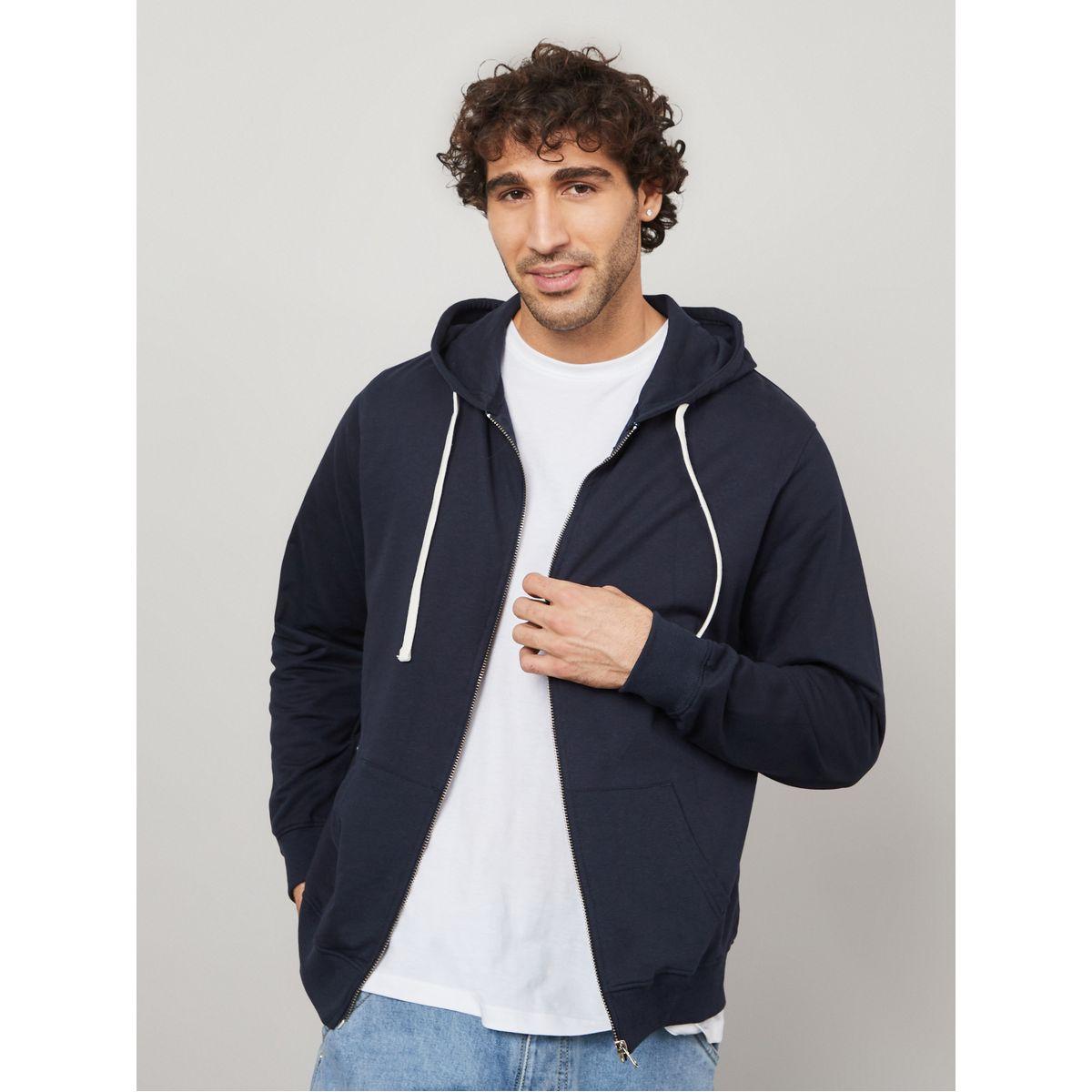 Styli Front Zip Hoodie with Contrast Drawstring Detail-men-winterwear-hoodiesandsweatshirts-image-1