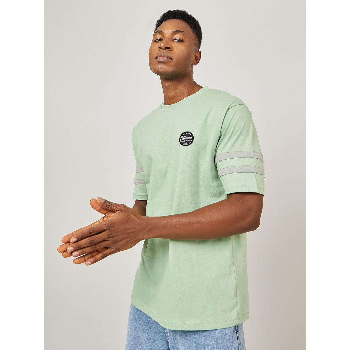 Styli Striped Taping Short Sleeves Detail Cotton Oversized Fit T-shirt-men-clothing-tshirtsandpolos-tshirts-image-1