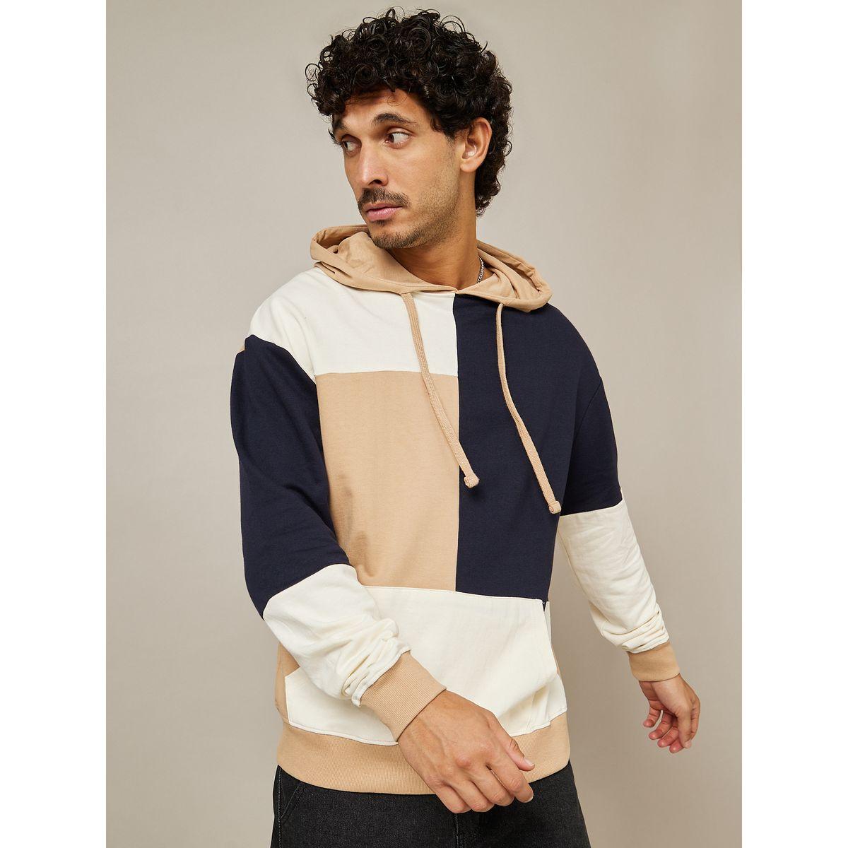 Styli Colorblock Regular Fit Hoodie with Kangaroo Pocket-men-winterwear-hoodiesandsweatshirts-image-1
