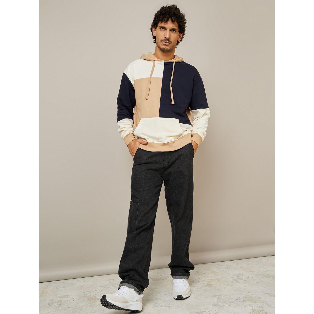 Styli Colorblock Regular Fit Hoodie with Kangaroo Pocket-men-winterwear-hoodiesandsweatshirts-image-2