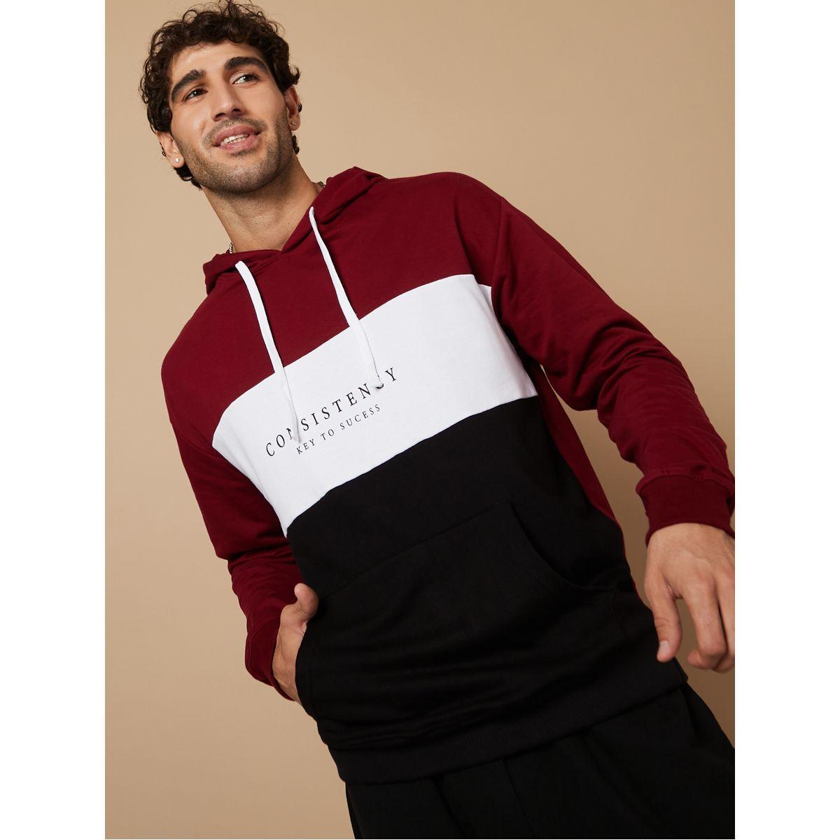 Styli Colorblock Regular Fit Hoodie with Kangaroo Pocket-men-winterwear-hoodiesandsweatshirts-image-3
