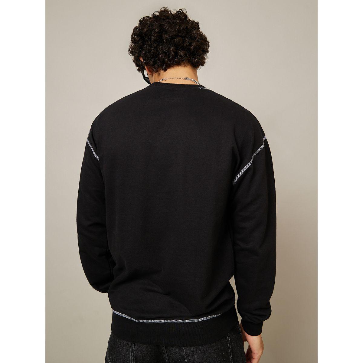 Styli Contrast Stitched Detail Regular Fit Sweatshirt-men-winterwear-hoodiesandsweatshirts-image-4