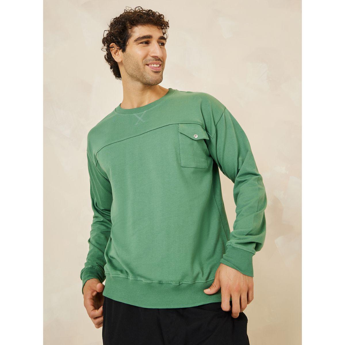 سويت شيرت بقصة بوكسي مع جيب-men-winterwear-hoodiesandsweatshirts-image-1