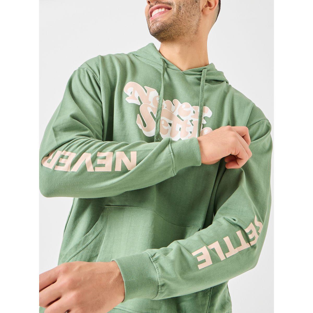 Styli Never Settle Slogan Placement Print Boxy Fit Hoodie-men-winterwear-hoodiesandsweatshirts-image-2