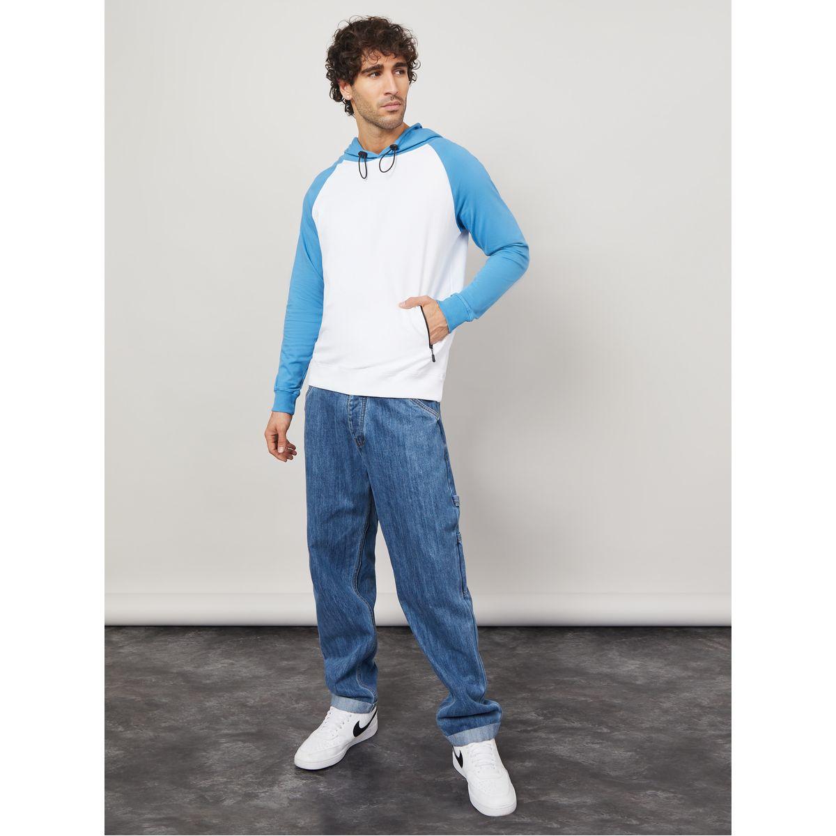Styli Colorblock Raglan Sleeves Regular Fit Sweatshirt with Zip Pocket-men-winterwear-hoodiesandsweatshirts-image-3