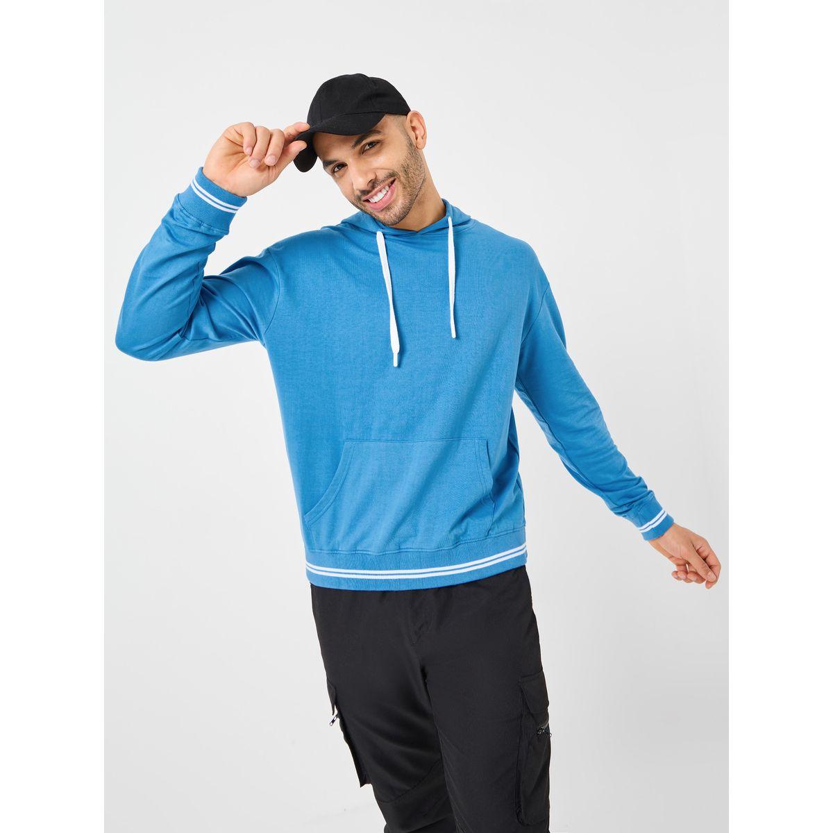 Styli Rib Tipping Detail Kangaroo Pocket Boxy Fit Hoodie-men-winterwear-hoodiesandsweatshirts-image-3