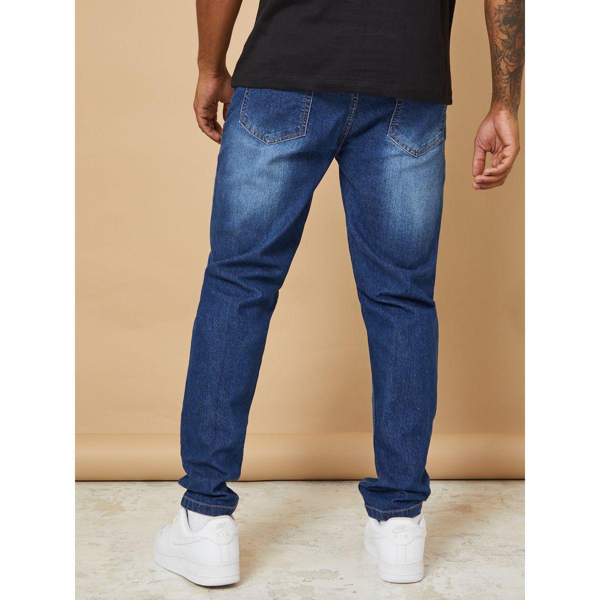 Styli Distressed Regular Fit Flannel Repair Jeans-men-clothing-bottoms-jeans-image-4
