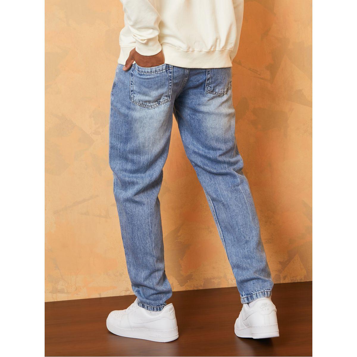 Styli Regular Fit Jeans with Knee Rip Detail-men-clothing-bottoms-jeans-image-4