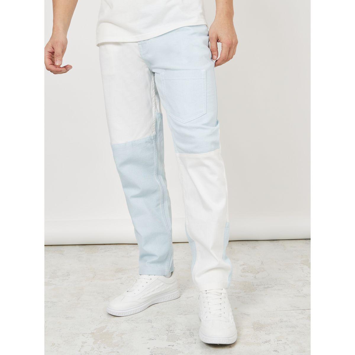 Styli Spliced Regular Fit Jeans with Pocket Construct-men-clothing-bottoms-jeans-image-1