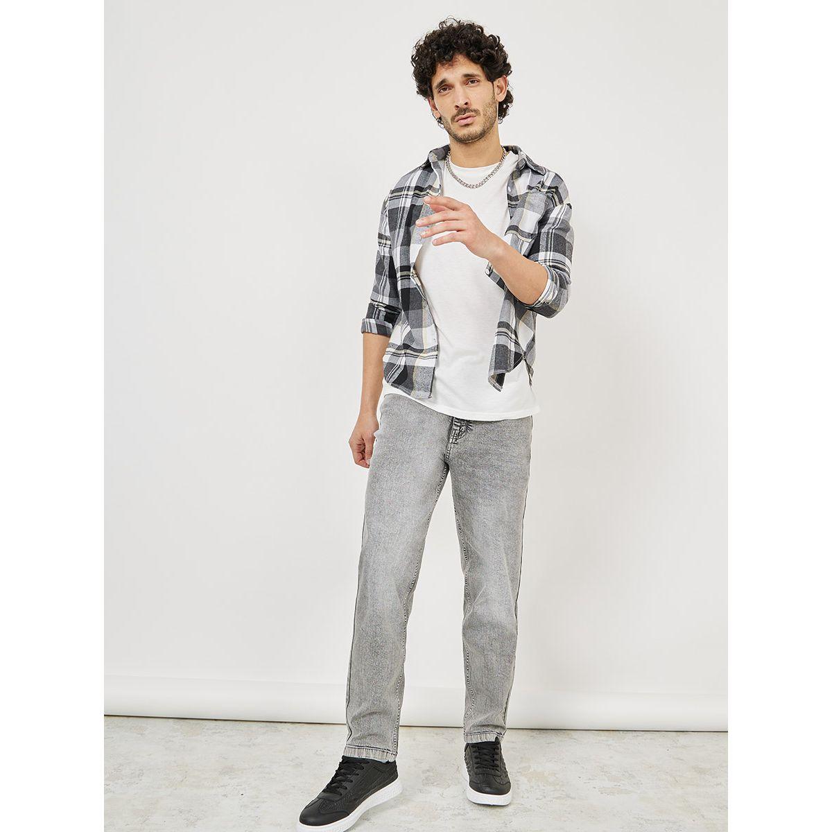 Styli Regular Fit Jeans with Steel Grey Acid Wash-men-clothing-bottoms-jeans-image-2