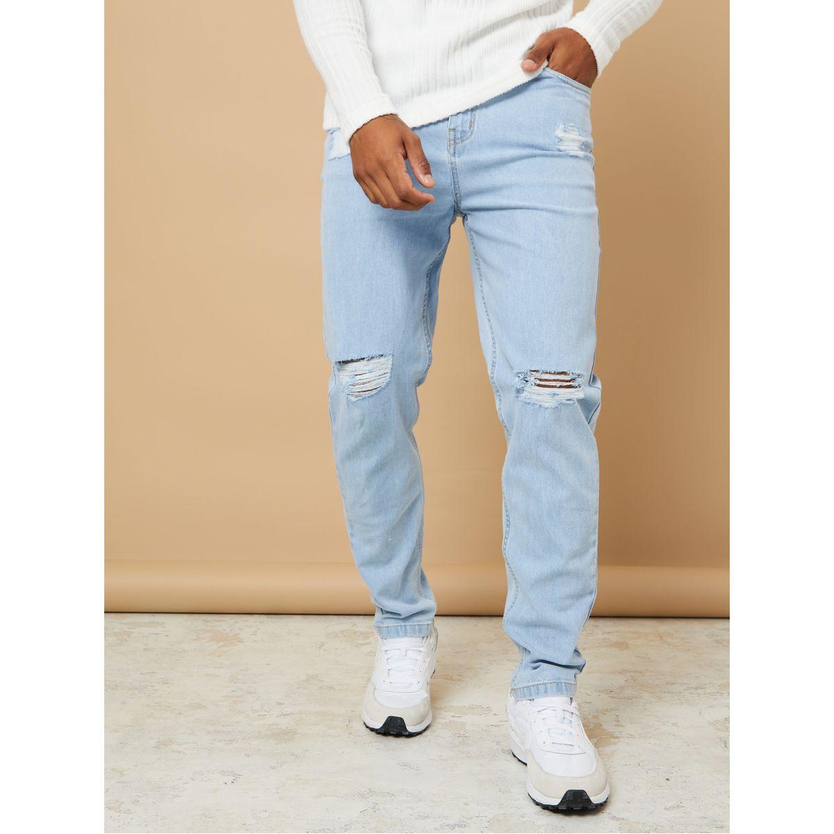 Styli Distressed Knee Slim Fit Jeans-men-clothing-bottoms-jeans-image-1