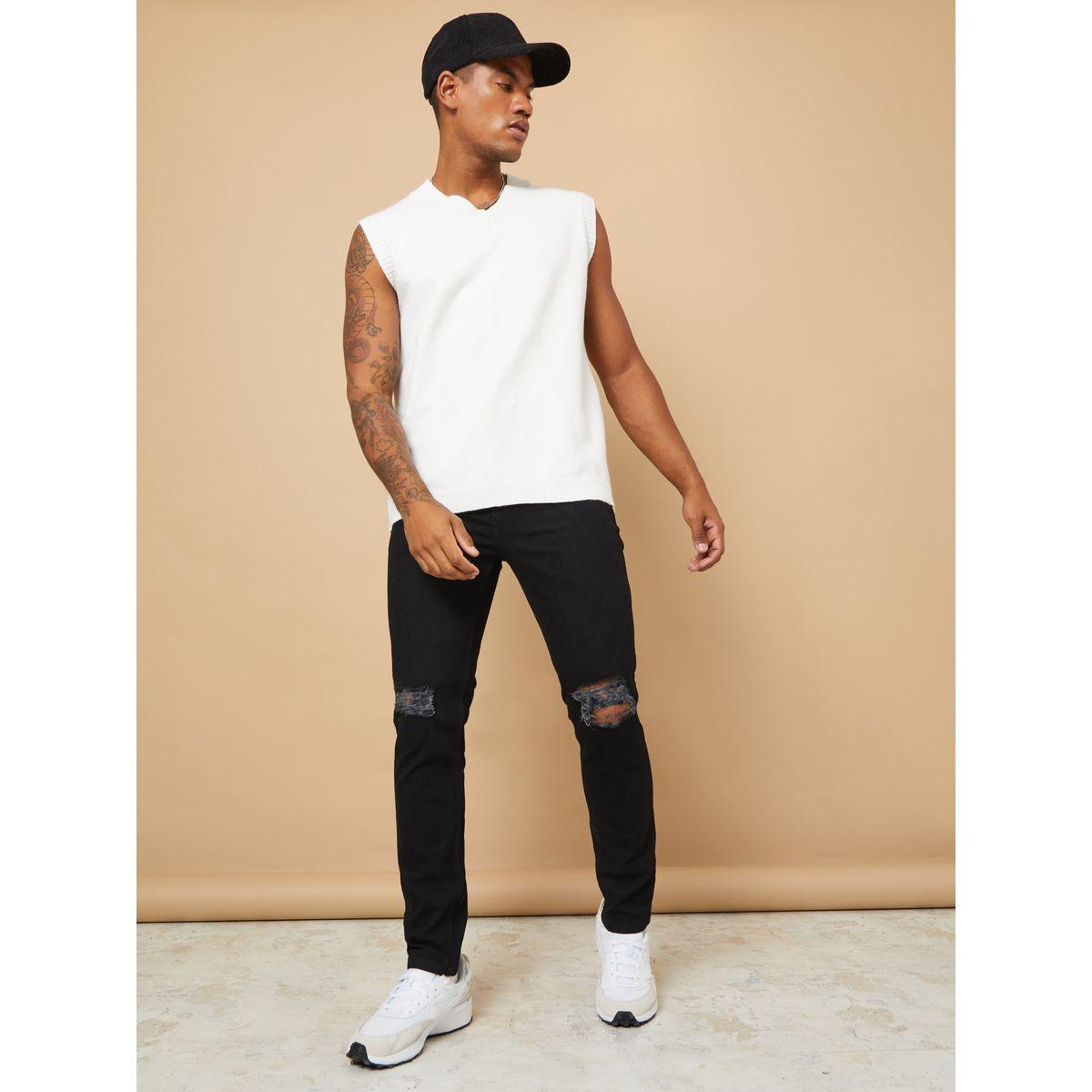 Styli Super Skinny Jeans with Knee Rip Detail-men-clothing-bottoms-jeans-image-1