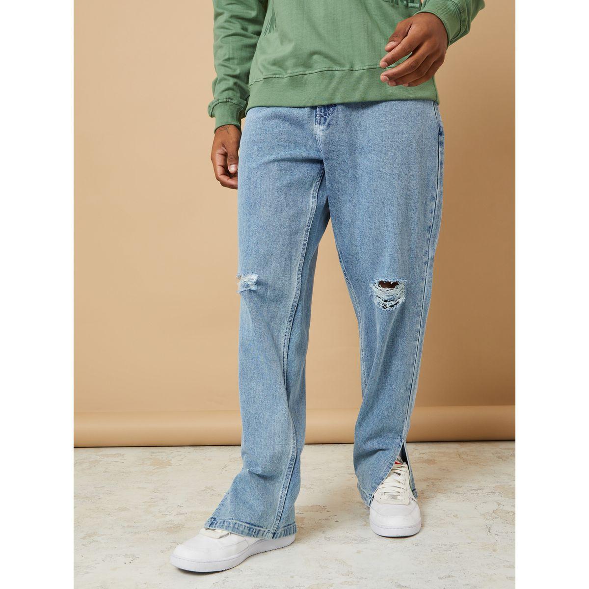 جينز بقصة عادية بتفاصيل ممزقة-men-clothing-bottoms-jeans-image-2