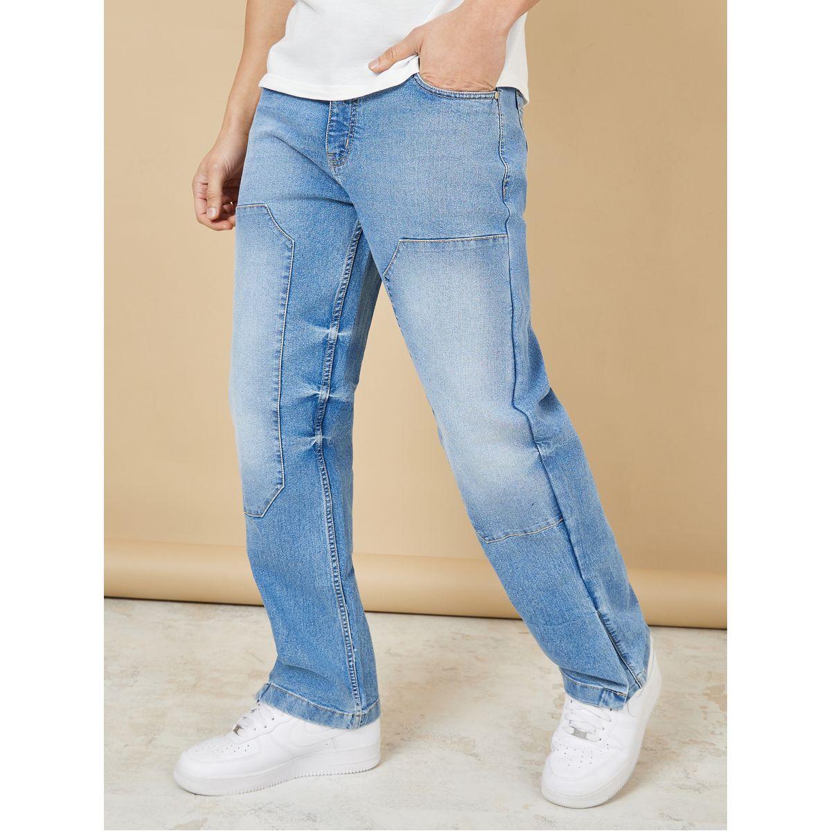 Styli Cut & Sew Panel Carpenter Fit Jeans-men-clothing-bottoms-jeans-image-1