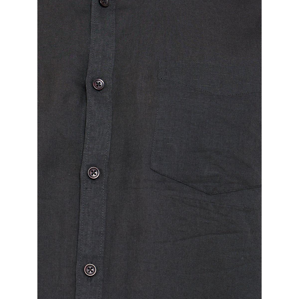 Styli Cotton Linen Relaxed Fit Shirt with Button-Down Collar-men-clothing-shirts-image-3