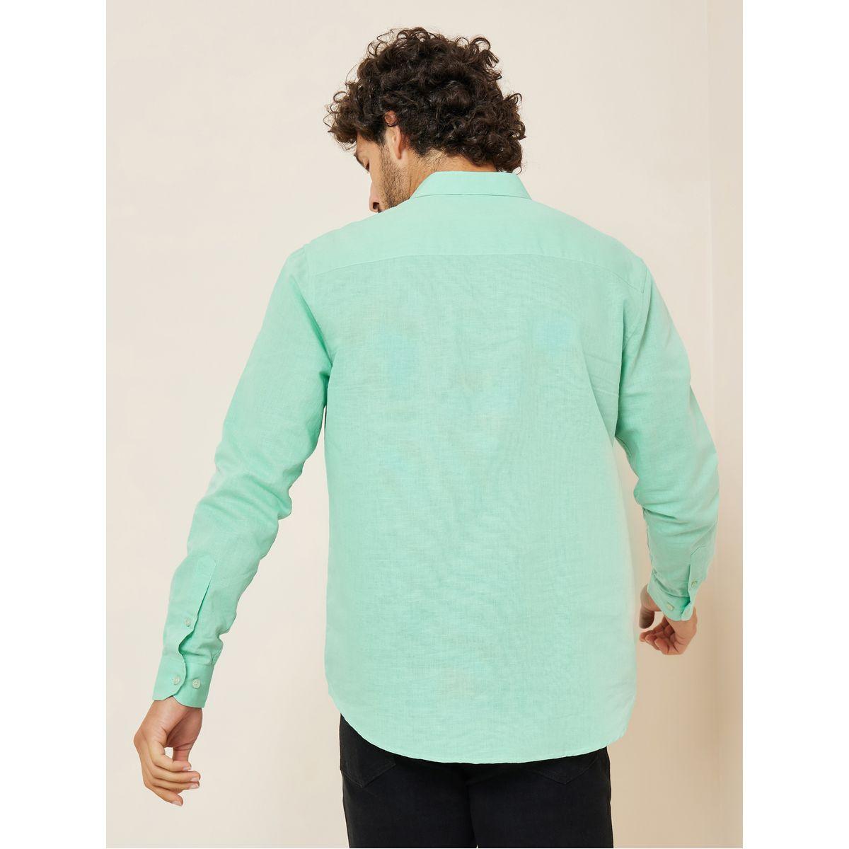 Styli Cotton Linen Relaxed Fit Shirt with Button-Down Collar-men-clothing-shirts-image-4