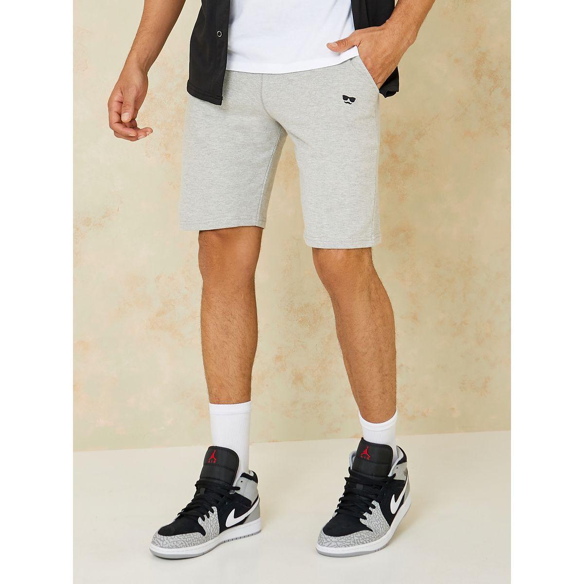 Styli Melange Knit Jersey Shorts with Contrast Waistband Detail-men-clothing-bottoms-shorts-image-1