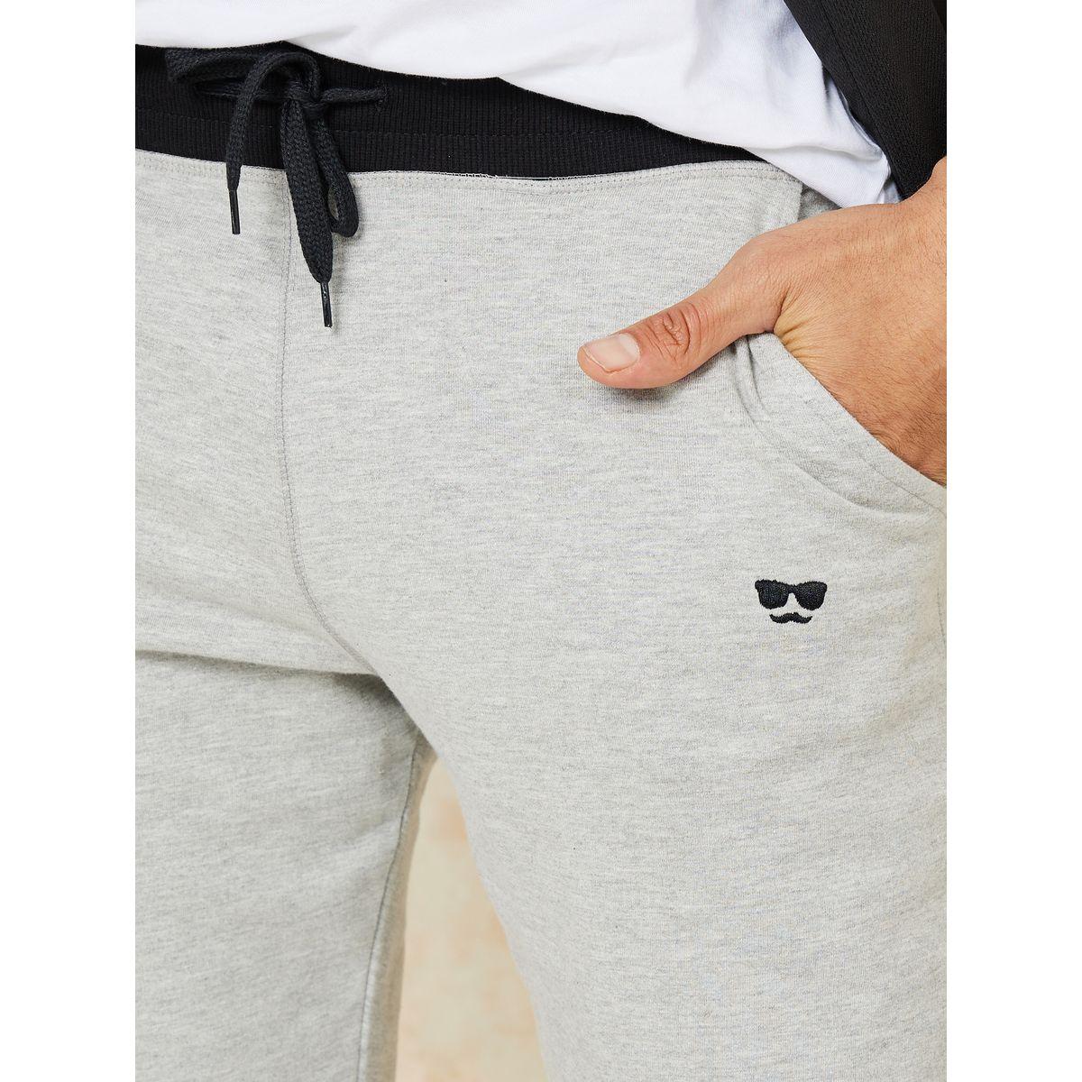 Styli Melange Knit Jersey Shorts with Contrast Waistband Detail-men-clothing-bottoms-shorts-image-3